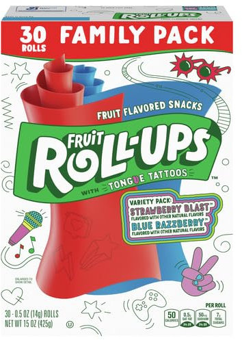 Fruit Roll-Ups, Frucht-Snacks, sortiert, 425 g, 30 Stück