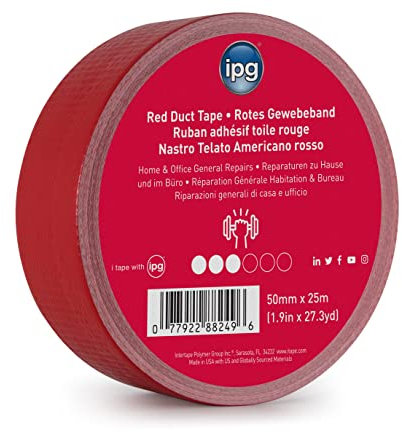 Intertape Polymer Group Cinta adhesiva roja AC10, 50 mm x 25 m, caja de 24