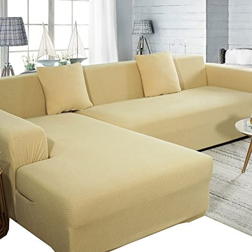 L-Förmige Sofabezüge Sofahusse Sofabezug L U Form Beige Grau Braun Hellgrau Eckcouch Rechts Links L-vormig Bank Sofa Hussen Stretch 1 2 3 4 Sitzer 3er 2er Couch Bezug Überzug Ecksofa Cover