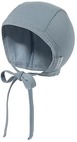 Sterntaler Baby Jungen Häubchen Baby Organic Cotton Häubchen - Baby Häubchen, Babymütze - aus Baumwolle mit Bindeband - bleu, 35