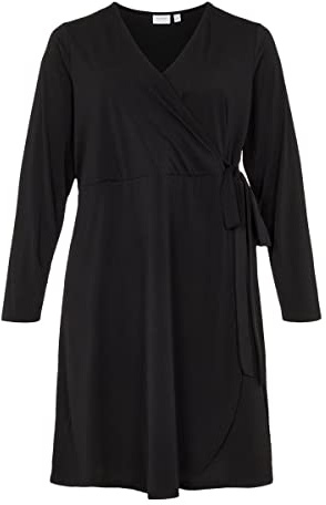 Vila Damen Evoked by Viborneo L/S Wrap Dress/Su/Cur-Noos Wickelkleid