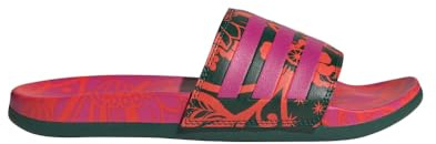 adidas Women's Adilette Comfort Slide Sandal, Bahia Magenta/Bahia Magenta/Collegiate Green, 6 UK