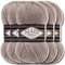 Hobby YARN Alize Superlana Klasik 5 x 100 g Türkische Premium Wolle Baumwolle und Acryl Uni Handstrickgarne Yarn Garn Strickgarn Baby zum Stricken Strickgarn (Light Brown Melange | 207)