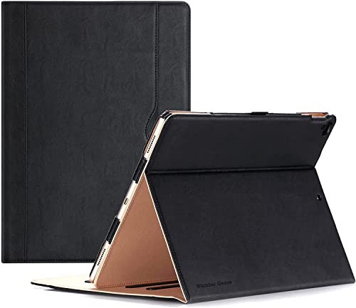 Mobistar Black Tan Leather Case for iPad 234 Generation 9.7 Inch, Leather Folio Stand Smart Tan iPad 2 Case, iPad 3 Case, iPad 4 Case Cover with Auto Wake/Sleep,Document Card Slot