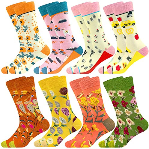 Facefuture Bunte Sock Damen Lustige Socken Mädchen Strümpfe Funny Socks (8 Paar DE808)