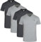 JRC Just Royal Clothing Pack of 4 Mens Short Sleeve V-Neck T-Shirts, Casual Vee Neck Tops (Heather Grey, Charcoal, 3XL)