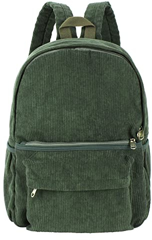 Women Girls Backpack Vintage Corduroy Backpack Purse Light-weight Daypack School Shoulder Bag