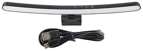 PUSOKEI Computer Monitor Lamp, 7 Color RGB Curved Monitor Light Bar, USB C Touch Dimming Screen Office Gaming Screen Light