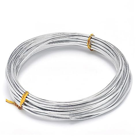 10–18 Gauge Aluminiumdraht, eloxierter Schmuck, Basteldraht, Perlenherstellung, Blumenfarbener Aluminium-Basteldraht (Color : Silver1, Size : 1.0mm x 10Meters)