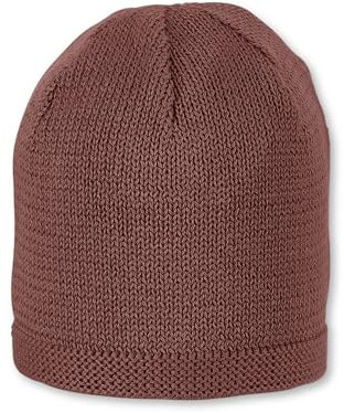 Sterntaler OCS Strickmütze - Klassische Babymütze aus Baumwollgarn (Bio) - Unisex Übergangsmütze ab Geburt - Basic Kopfbedeckung - Beanie Mütze einfarbig - dunkelrot, Größe 39