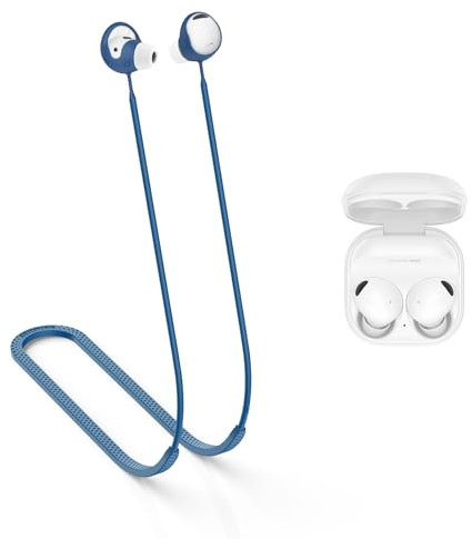 MOWYEOK Anti Verlust Strap für Kopfhörer, kompatibel mit Samsung Galaxy Buds 2 Pro Ohrhörer,Weiches Silikon Anti Lost Lanyard,geeignet für Outdoor Sportarten, Laufen,Fitness - Blau