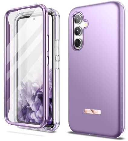 SURITCH Custodia per Samsung Galaxy A54 5G, [pellicola protettiva antigraffio integrata] Protezione completa a 360°, antiurto, robusta, cover per telefono Samsung A54 5G da 6,4 pollici, viola puro
