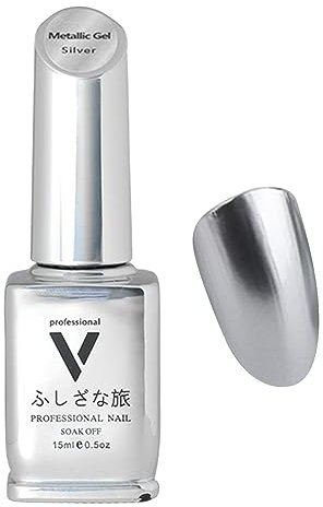 Chrome Gel Nail Polish, Silver Chrome Nail Polish, 15ml High Gloss UV Gel Nail Polish, 3D Metal Liquid Chrome Gel Polish for Shiny Effect, Nail Art Manicure Tool Pw tools