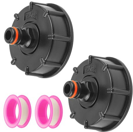MABAHON 2pcs Adaptateur de réservoir Eau IBC,3/4 Connecteur IBC Robinet de Jardin d'eau Butt Pièces de raccord de Tuyau de réservoir de Stockage d'eau