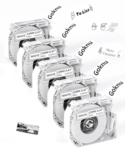 Tape Ersatz für Brother P Touch M Tape MK221 MK231 M950/M960 Thermotransferband Kompatibel mit Brother PT-M95 PTM95 PT-70BM PT-65 PT-90 PT-80 PT-85 Etikettendrucker, 12mm x 8m