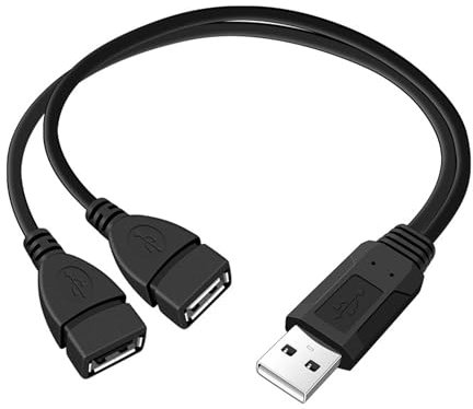 Cable Divisor USB USB y Cable de extensión de alimentación USB 2.0 para Carga/Transferencia de Datos Hub Extensor USB de Doble Puerto Adaptador de Divisor de Datos multiportátil para portátil 20CM.
