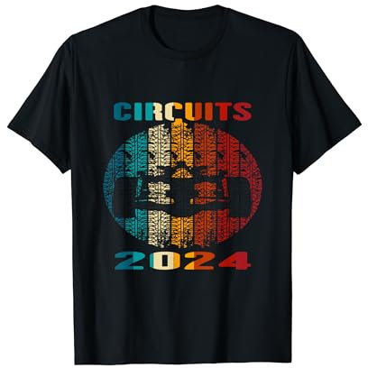 2024 Zeitplan Formel Racing Formel Auto Retro Vintage T-Shirt