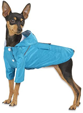 INOOMP Hunderegenmantel Mit Kapuze Reflektierend Doppellagig Modisch Für Haustiere Bei Kaltem Wetter
