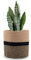 Oradrem Pflanzkorb aus gewebtem Baumwollseil, für 27,9 cm Blumentopf, Boden, Innenbereich, Aufbewahrungskorb, rustikale Heimdekoration (27,9 x 27,9 cm, schwarze und braune Streifen)