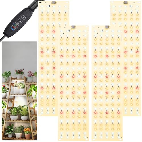 PERMUST 4 Piezas Lámpara de Planta, Lámpara de Cultivo,Lámpara de Planta de Espectro Completo,con 540 Leds,Luz para Plantas de 10 Niveles Regulable,Grow Light para Plantas de Interior,Verduras,Flores