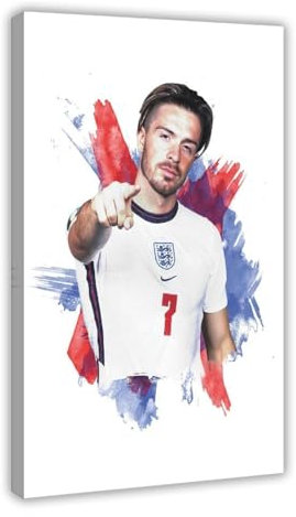 bacrhjlb Jack Grealish Fußball-Poster, Leinwand, Poster, Schlafzimmer, Dekoration, Landschaft, Büro, Raumdekoration, Geschenk, 30 x 45 cm
