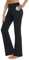ZIRUU Frauen Bootcut Yoga Leggings hohe Taille Workout Bootleg Übung Hosen Flare mit 4 Taschen Bauch Kontrolle Casual Dress Pants(Black, X-Large)