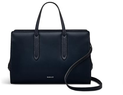 RADLEY London Liverpool Lane Medium Zip Around Top Handle Bag for Women, in Ink Smooth Leather with Grab Handles