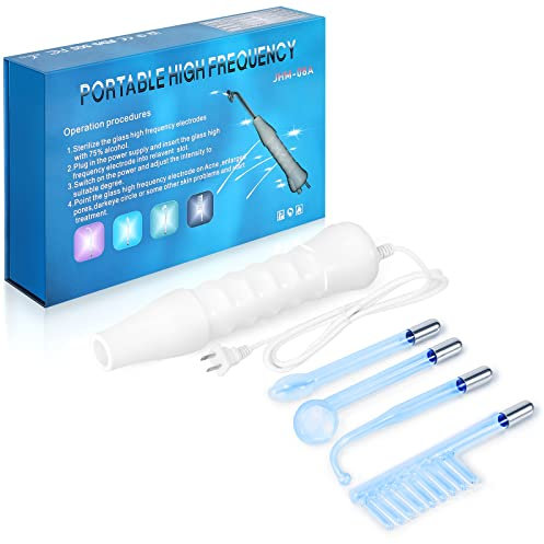 Varilla de electrodo de mano portátil de alta frecuencia, dispositivo de terapia de piel con tubo de cristal, 4 unidades/set de instrumentos de electroterapia, tratamiento del acné, reafirmación de la