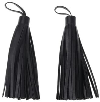 2X Modischer, lässiger Taschenanhänger mit Quasten aus Leder, 12 cm