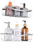 FEILANDUO Shower Caddy, Bathroom Shelf Organiser No Drilling, Self Adhesive Shower Storage Rack, Rust-Free Wall Mounted Shower Shelf for Bathroom, Kitchen, Countertop (Silver, 2 Pack)
