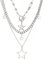 BelleVive 3pcs Y2k Star Silver Necklace Set, Grunge Multiple Necklace, Kawaii Star Multiple Necklace, Cute Aesthetic Stacking Toggle Necklaces, Gothic Vintage Emo Jewelry Set