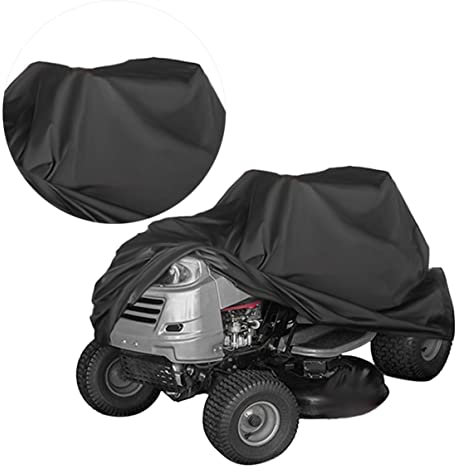 Happyyami Abdeckung zum Schutz abdeckhaube staubstopp wasserdichte abdeckplane Aufsitzmäher LKW außen Bagger rasenmäher Grasmaschinenabdeckung Outdoor-Grasmaschinenschutz Black