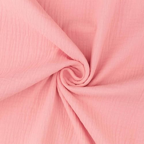 Musselin Stoff Sunny, Double Gauze, uni rosa (Länge am Stück: ab 50cm / Breite: 130cm)