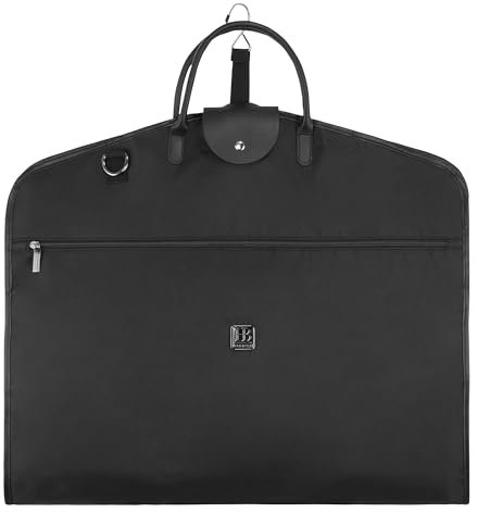 HUGH BUTLER - Kleidersack Anzug - Kleidersack Tasche Handgepäck - Wasserabweisend, Faltbar - für Damen und Herren - für 1-2 STK. Anzug, Kleid, Hemd - mit Schultergurt - Niles Schwarz