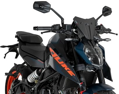 Puig 21997J Carenabris New Generation Sport – Diseño Deportivo y Protección Aerodinámica para KTM 125 DUKE y KTM 390 DUKE 2024-2025, Negro mate