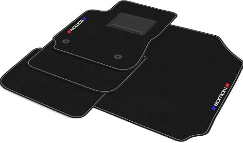 DHCarMats | Tappetini Auto Ricamati per Citroen C4 Cactus dal 2018 al 2021 | Tappeti Macchina in Moquette Antiscivolo Decorati Personalizzati| Interno Abitacolo - Kit Completo Anteriore e Posteriore