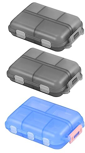 KOCKSHION 3stücke Behälter Aus Lebensmittelechtem Material Tragbarer Medikamenten-organizer Für Reisen Mit Unterteilten Fächern Für Unabhängige Verpackung