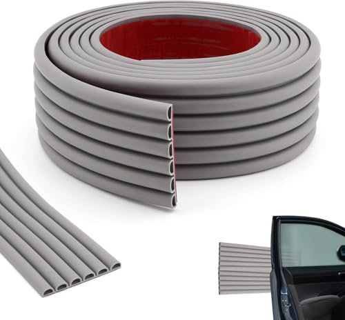 Protector de pared de garaje, fuerte adhesivo de goma para parachoques de coche, protección contra arañazos e impermeable para puertas de coche, 3 m x 7 cm (gris)