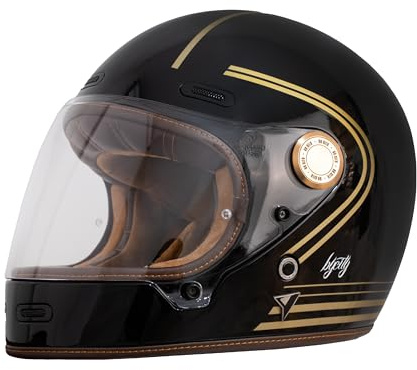 By City Roadster III Gold Black Helm, Fiberglas, herausnehmbares Innenfutter
