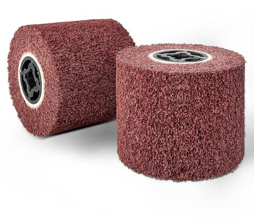 GEOGIEEW Rouleau abrasif brosse grain 80 | Rouleau abrasif efficace en corindon marron | Manchons abrasifs pour rouleau abrasif et ponceuse – Idéal pour le meulage, le mat et le satin