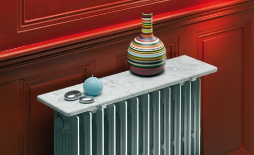 Merveille - Tablette Radiateur sans Percer - Étagère Marbre de Carrare Naturel - Épaisseur 20 mm - Résistance Humidité + Chaleur, 100°C - Fabrication Française (50x16cm)