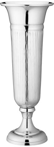 XL Bodenvase Aluminium 64 cm Hoch Silber Metall Deko Amphore Groß Vase Alu Dekovase Blumenvase