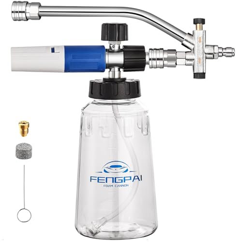 Foam Cannon for Pressure Washer with Dual Connector Accessory & 7 Sprayer Nozzles, FENG PAI Dual Lance Soap Cannon, Double Tip Soap Attachment for Foam Blaster, 1/4 Quick Connect, 3600 PSI