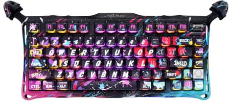 GravaStar Mercury V75 Pro HE Gaming Tastatur mit Kabel, Hall Effect Magnetischen Switches, 0,005mm Rapid Trigger, 8KHz Polling, 75% RGB Tastatur, Einstellbare Betätigung (Neon Graphit)