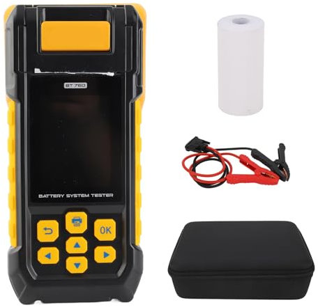 12V Digital Automotive Car Battery Load Tester, Digital Battery Tester for Car Battery, Analyzer with Built in Printer Multi Language Support for 12V 24V Car System Test