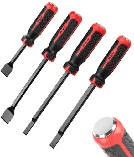 EFUTURETIME 4-tlg. Dichtungsschaber Set 23/23/11/9mm Schaber Werkzeug | KFZ Werkzeug Satz mit Metall Schlagköpfen für Autoreparaturen Entfernen von Dichtungen, Farbe, Schweißrückständen