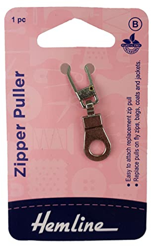 Hemline Metal Zipper Puller – Silver Ring Style Easy-to-Attach Accessory for Effortless Zipper Opening and Closing – Durable and Convenient Solution for Dresses, Jackets and Garments.