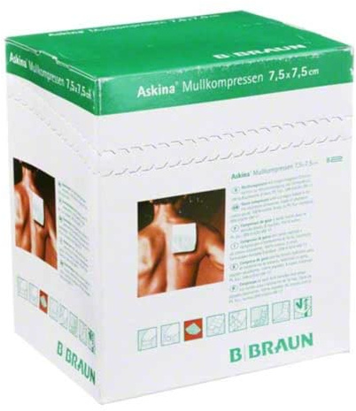 ASKINA Gauze Compresses Sterile 7.5 x 7.5 cm by B. BRAUN MELSUNGEN AG