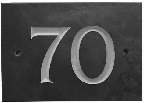The House Nameplate Company Slate House Number, Charcoal Grey,Number 70