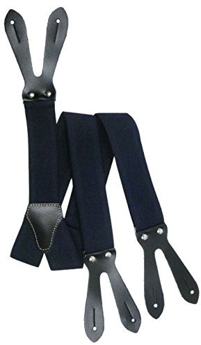 Olata Y Hosenträger zum Knöpfen | Unisex Hosenträger – 3,5 cm. Marineblau